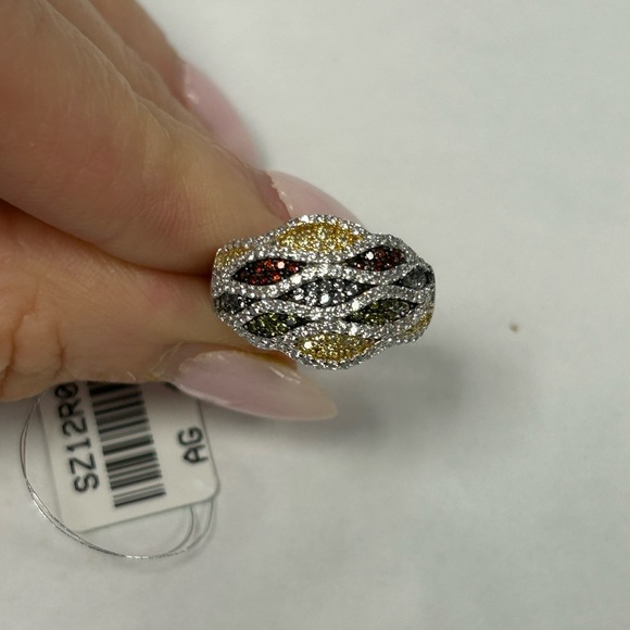 Suzy Levian Sterling Silver Multicolor CZ Ring Size NWT - Picture 7 of 8